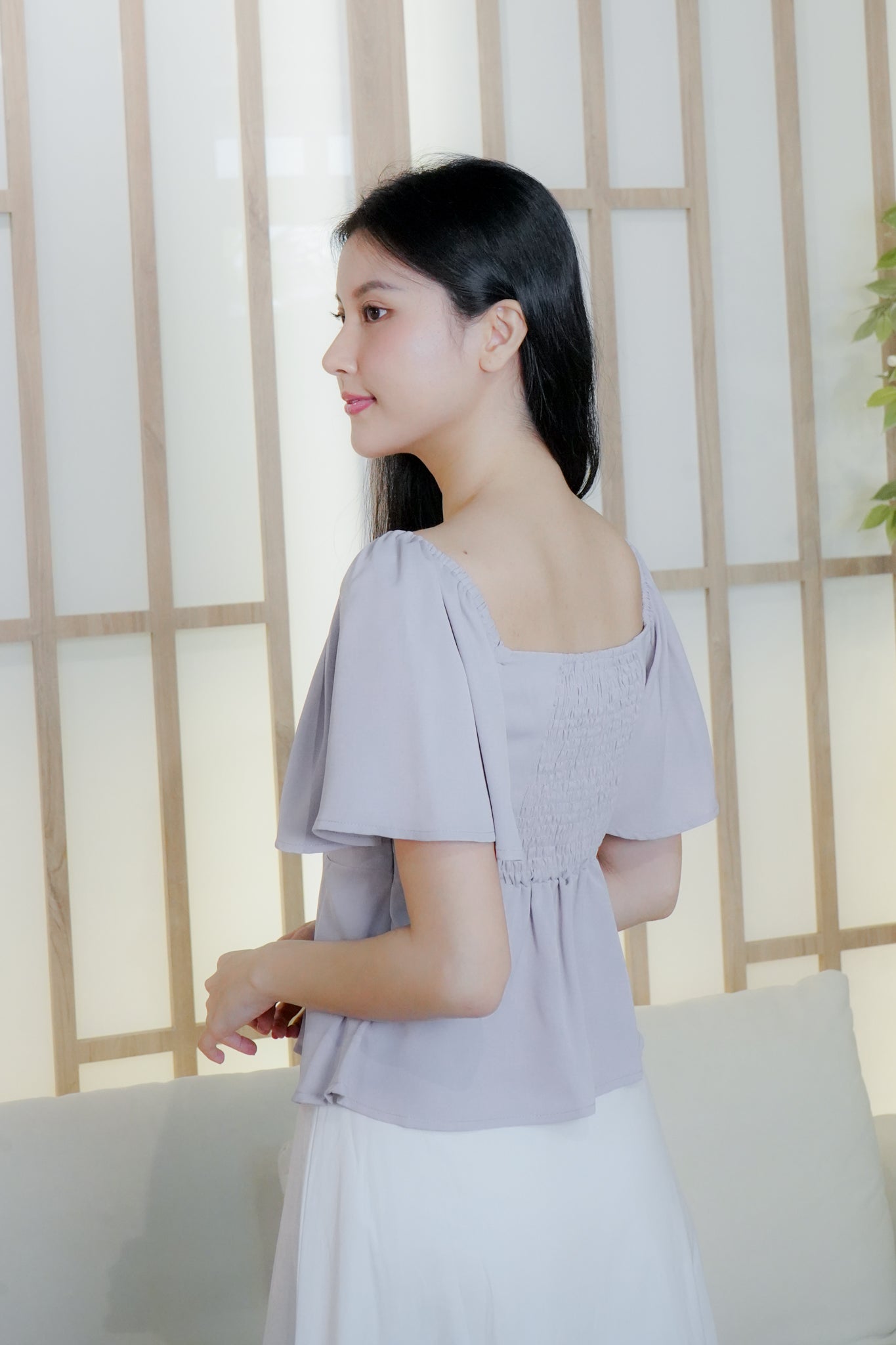 Aria Flutter Sweetheart Top (Lilac)