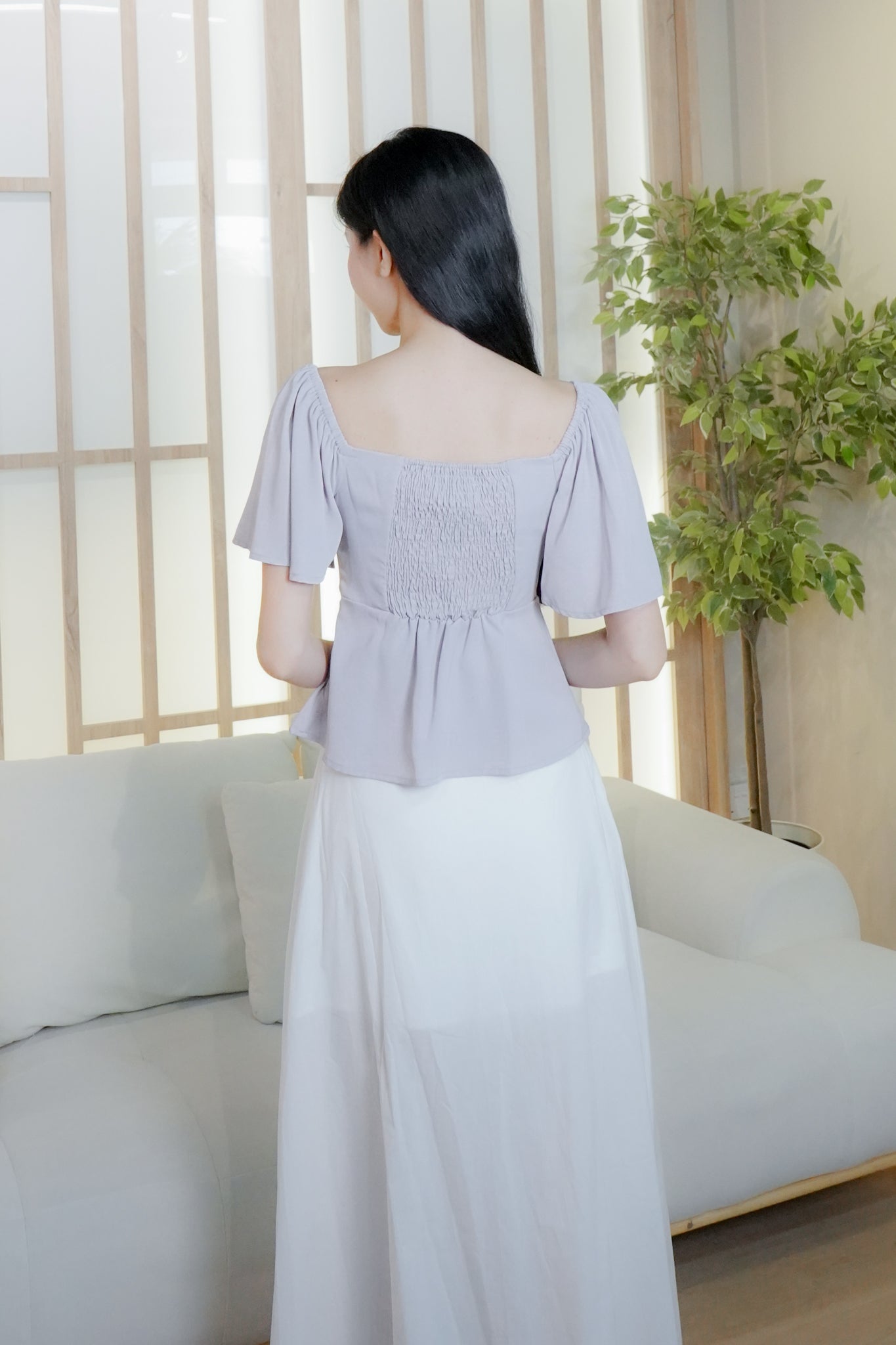 Aria Flutter Sweetheart Top (Lilac)