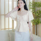 Aria Flutter Sweetheart Top (Butter yellow)