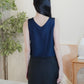 Mandy Sleeveless Tie Front Top (Dark Denim)