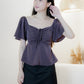 Aria Flutter Sweetheart Top (Plum)