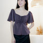 Aria Flutter Sweetheart Top (Plum)