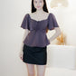 Aria Flutter Sweetheart Top (Plum)
