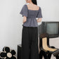 Aria Flutter Sweetheart Top (Gunmetal)