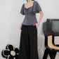 Aria Flutter Sweetheart Top (Gunmetal)