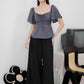 Aria Flutter Sweetheart Top (Gunmetal)
