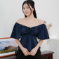 Aria Flutter Sweetheart Top (Navy)