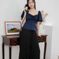 Aria Flutter Sweetheart Top (Navy)