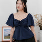 Aria Flutter Sweetheart Top (Navy)