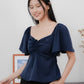 Aria Flutter Sweetheart Top (Navy)