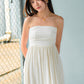 Sophia Tube Gathered Dress (Cream)