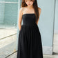 Sophia Tube Gathered Dress (Black)