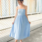 Sophia Tube Gathered Dress (Pastel Blue)