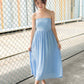 Sophia Tube Gathered Dress (Pastel Blue)