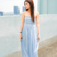 Sophia Tube Gathered Dress (Pastel Blue)