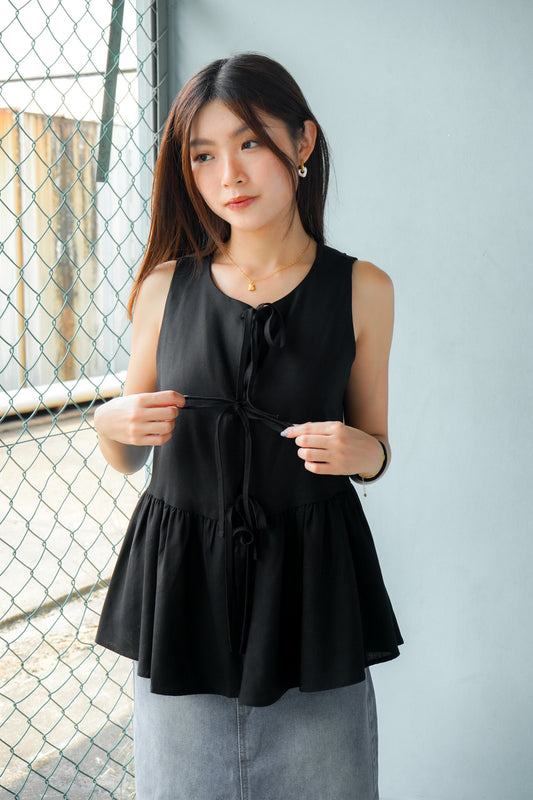 Maia Sleeveless Ribbon Top