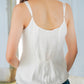 Cleo Embroidered Empire Waist Sleeveless Top (White)