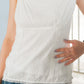 Cleo Embroidered Empire Waist Sleeveless Top (White)