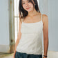 Cleo Embroidered Empire Waist Sleeveless Top (White)