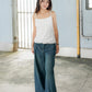 Cleo Embroidered Empire Waist Sleeveless Top (White)