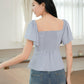 Aria Flutter Sweetheart Top (Pastel Blue)