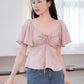 Aria Flutter Sweetheart Top (Pastel Pink)
