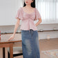 Aria Flutter Sweetheart Top (Pastel Pink)