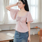 Aria Flutter Sweetheart Top (Pastel Pink)