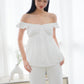 Ivy Flutter Longline Top (White)