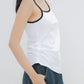 Skylar Contrast Trim Top (White)