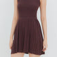 Jordyn Pleated Knit Dress (Mocha)