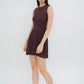 Jordyn Pleated Knit Dress (Mocha)