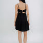 Aspen Overlap Tie Back Dress (Black)