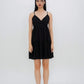 Aspen Overlap Tie Back Dress (Black)