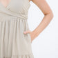 Aspen Overlap Tie Back Dress (Khaki)