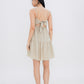 Aspen Overlap Tie Back Dress (Khaki)