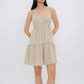 Aspen Overlap Tie Back Dress (Khaki)