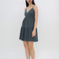 Aspen Overlap Tie Back Dress (Forest Green)