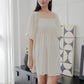 Sienna Half-sleeve Babydoll Dress (Cream)