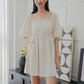 Sienna Half-sleeve Babydoll Dress (Cream)