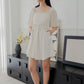 Sienna Half-sleeve Babydoll Dress (Cream)