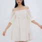 Sienna Half-sleeve Babydoll Dress (Cream)