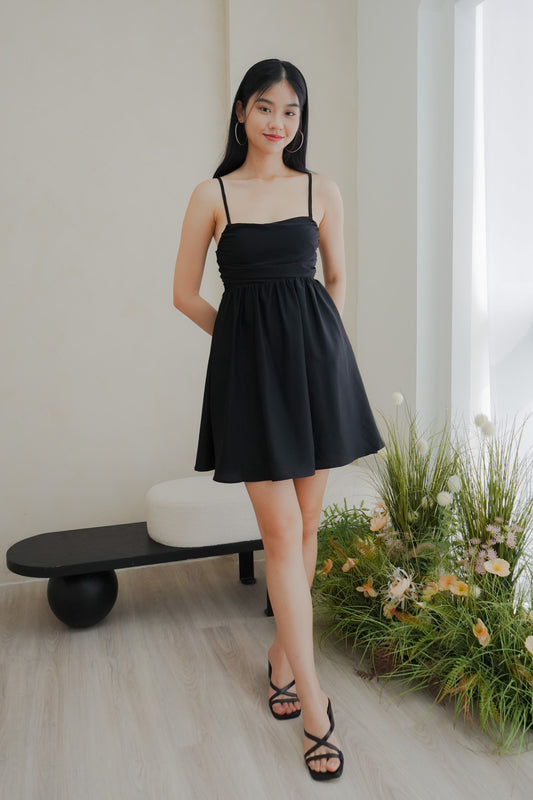 Maisie Ruched Bust Dress (Black)