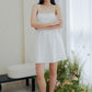 Maisie Ruched Bust Dress (White)