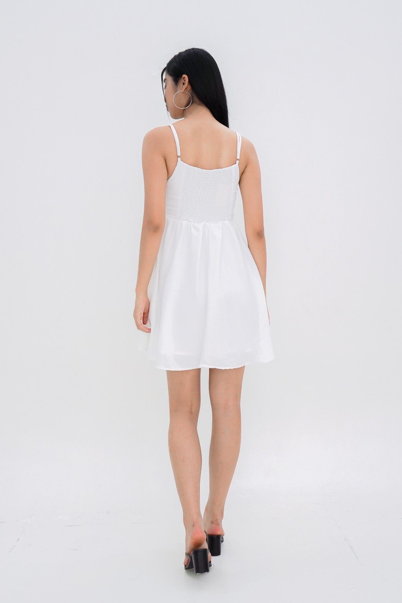 Maisie Ruched Bust Dress (White)