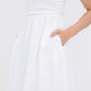 Maisie Ruched Bust Dress (White)