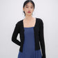 Gracia Pointelle Knit Cardigan (Black)