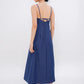 Selvie Low-back Midaxi Dress (Denim Blue)