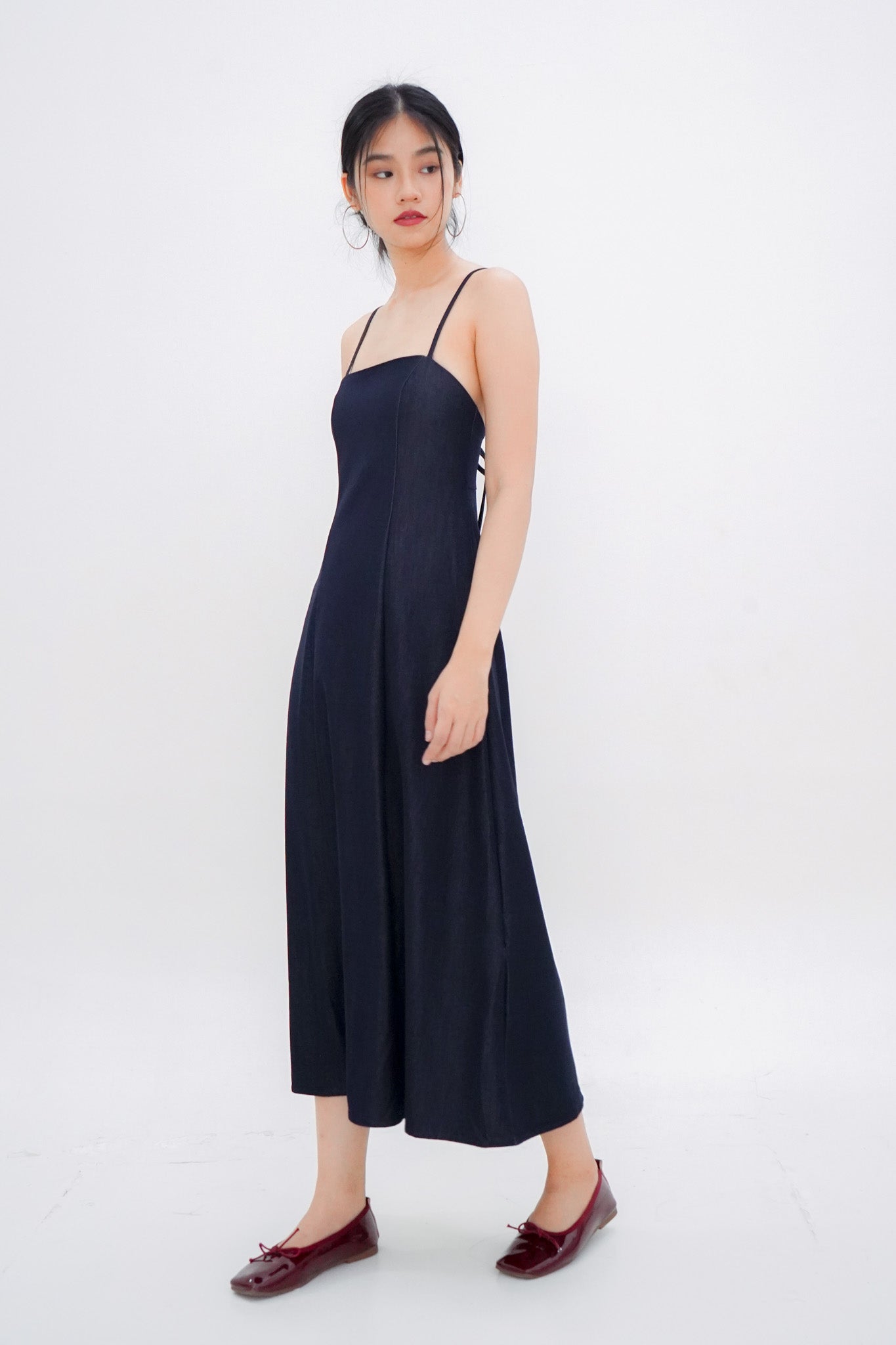 Selvie Low-back Midaxi Dress (Dark Denim)