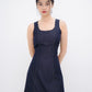 Jean Midi Panelled Dress (Dark Denim)